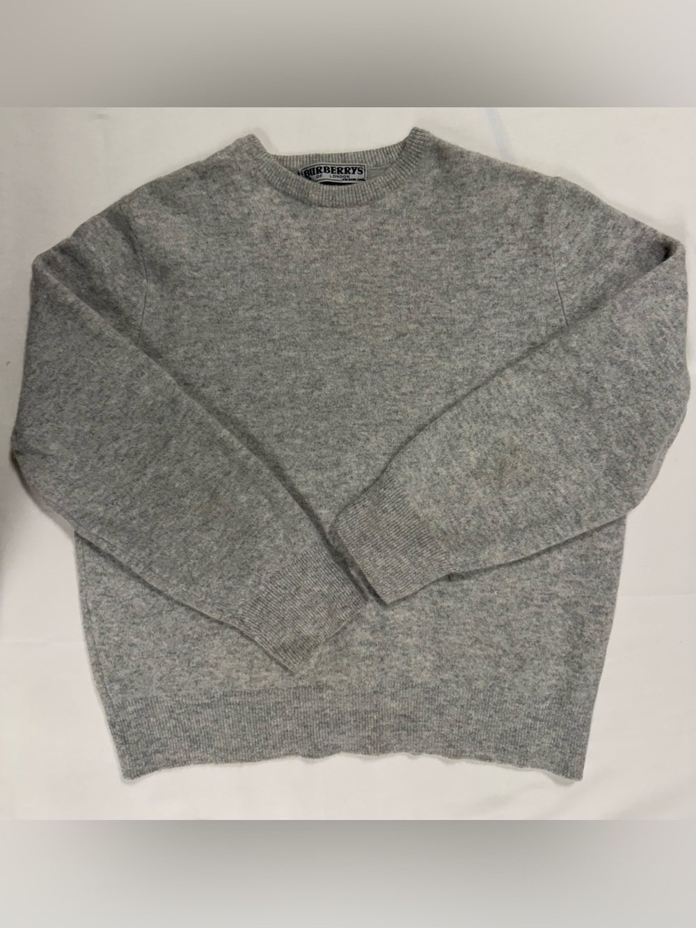 Vintage Burberrys Men’s Angora Lambswool Sweater Gray Size 44